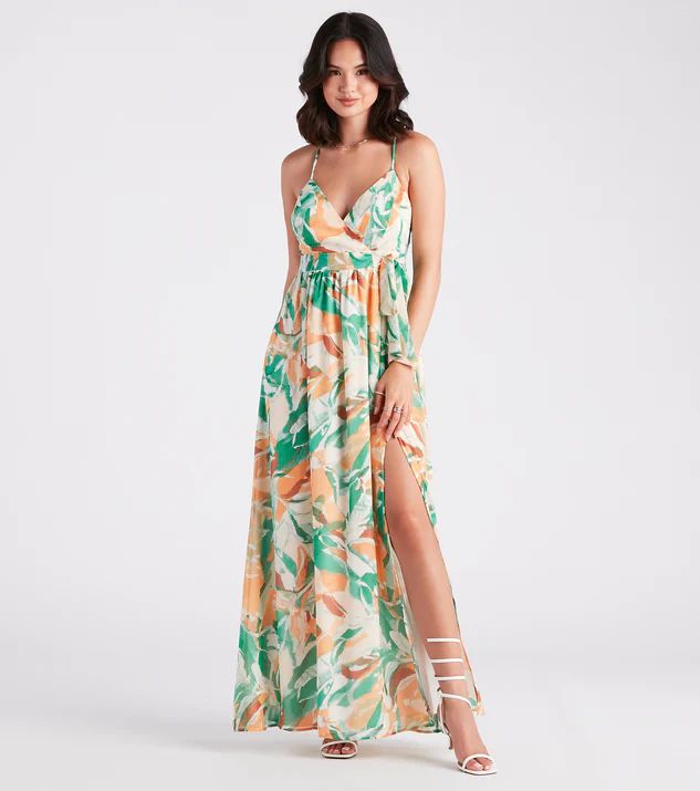 Wanna Getaway Chiffon Geometric Print Maxi Dress | Windsor Stores