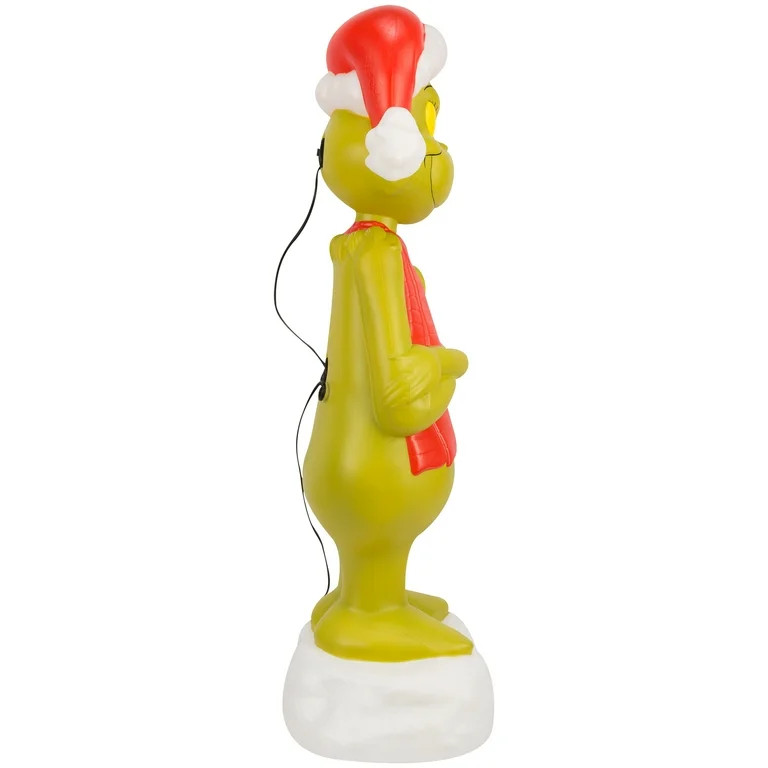 Christmas Lighted Blow Mold Outdoor Decor Grinch with Scarf Dr. Seuss, 36 in | Walmart (US)