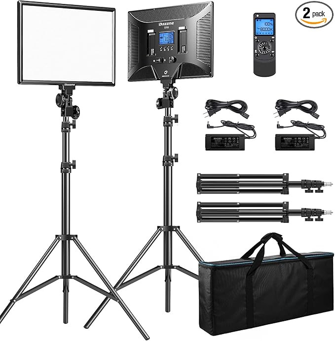 D50 LED Video Light Panel Lights 15.4", 2 Packs 45W 3000K-8000K Bi-Color Dimmable Photography Lig... | Amazon (US)