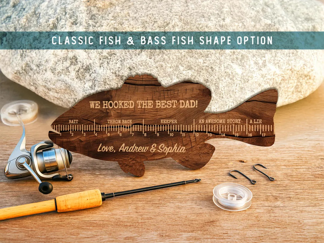 Personalized Fish Ruler for Fathers Day Gift From Kids, Fishing Gift for Dad, Funny Fish Ruler fo... | Etsy (Global)