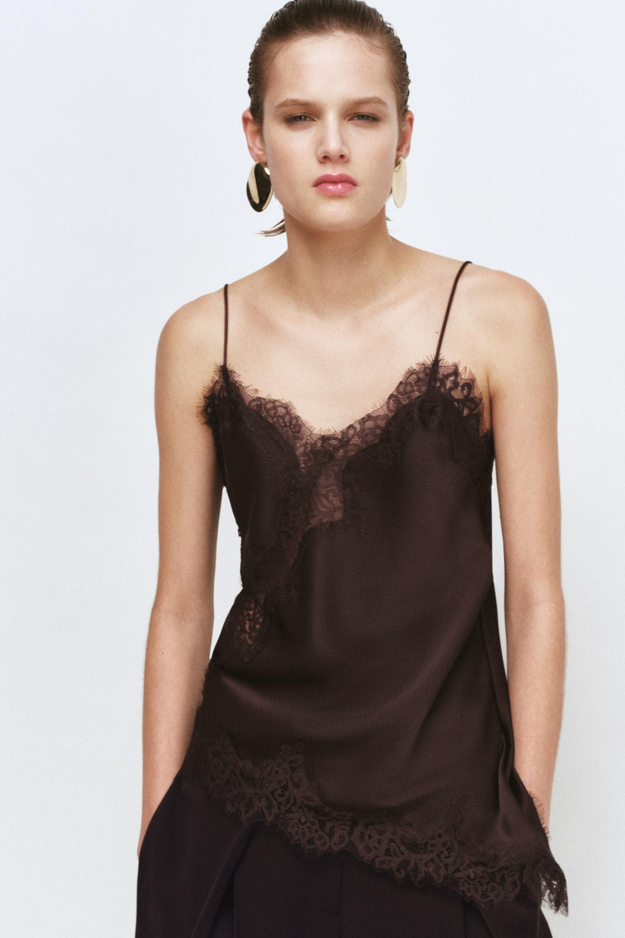 ZW COLLECTION LACE CAMISOLE TOP | Zara US
