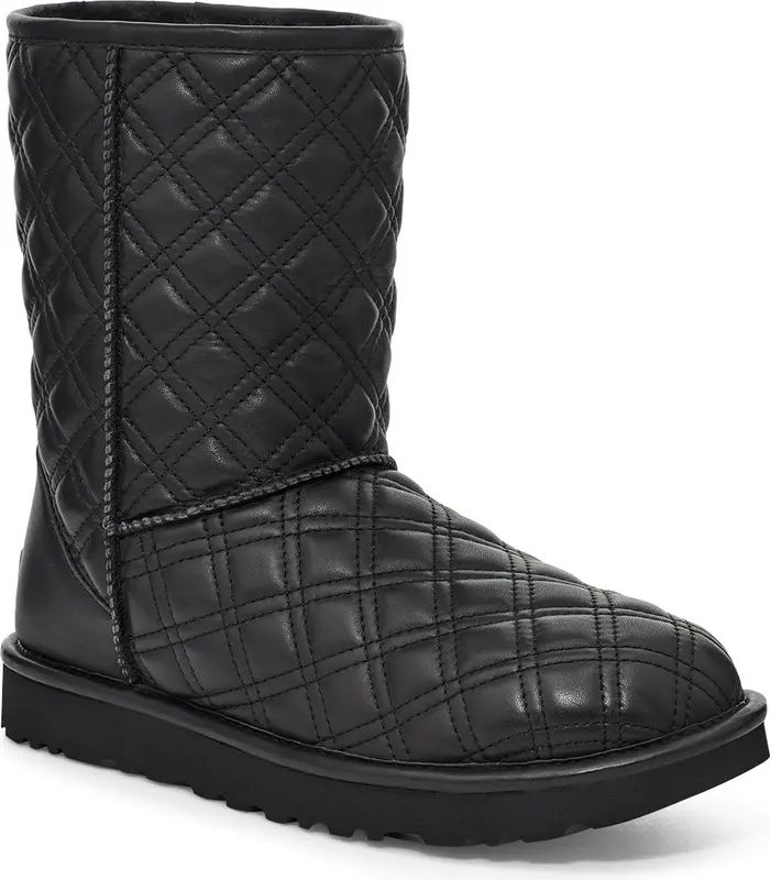 Classic Genuine Shearling Lined Quilted Bootie | Nordstrom