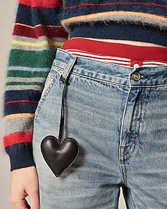 Heart bag charm in leather | J. Crew US