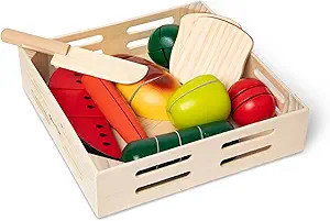 Melissa & Doug Cutting Food - Play Set With 25+ Hand-Painted Wooden Pieces, Knife, and Cutting Bo... | Amazon (US)