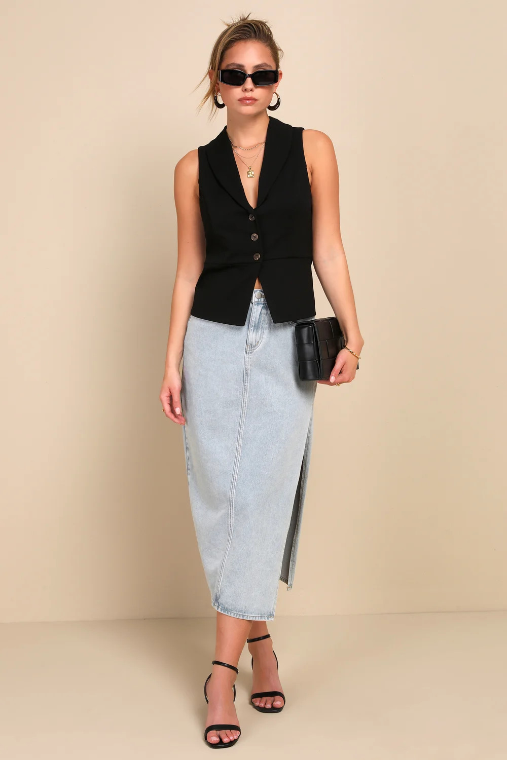 Heightened Vibes Black Sleeveless Vest Top | Lulus