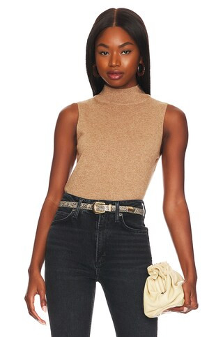 One Grey Day Amari Cashmere Mock Tank in Camel from Revolve.com | Revolve Clothing (Global)