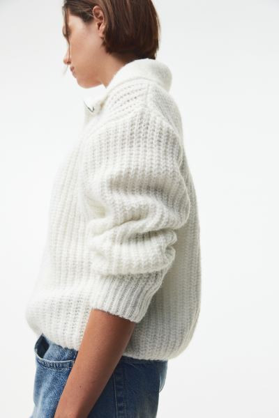 Zip-through cardigan - Light grey marl - Ladies | H&M GB | H&M (UK, MY, IN, SG, PH, TW, HK)