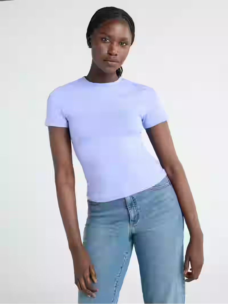 Scoop Women's Ultimate Refined Jersey Knit Fitted Baby Tee, Sizes XS-XXL | Walmart (US)