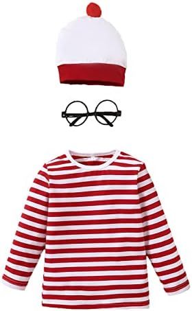 Minseng Direct Toddler Boy Girl Halloween Costume Outfit Red and White Striped Shirt (Red,2 T), 2T | Amazon (US)