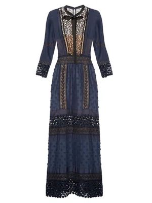 Spring-lace long-sleeved pleated dress | Matches (US)