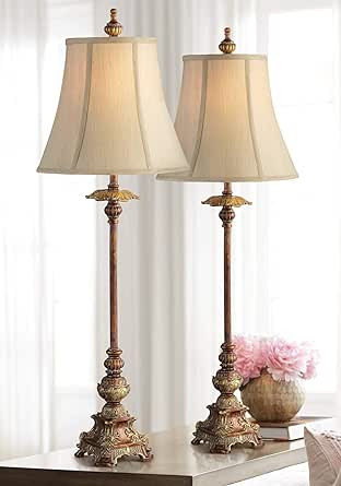 Regency Hill Juliette Traditional French Country Cottage Buffet Table Lamps 36.5" Tall Set of 2 L... | Amazon (US)