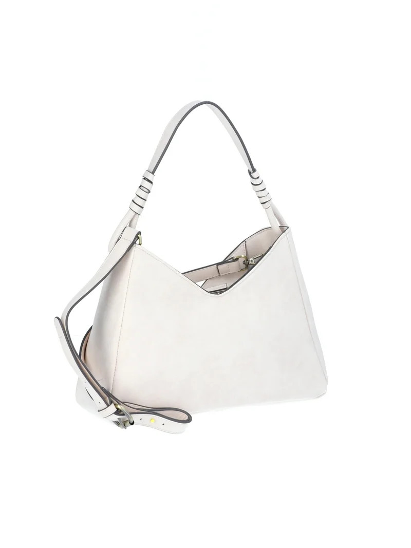 Time and Tru Women's River Faux Nubuk Small Hobo Shoulder Bag, Taupe | Walmart (US)