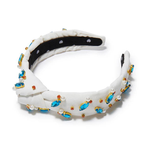 IVORY SLIM KNOTTED CRYSTAL EMBELLISHED HEADBAND | LELE SADOUGHI