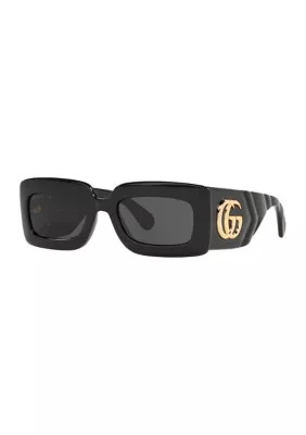 Gucci Women's GC001490 GG0811S Sunglasses, Black | Belk