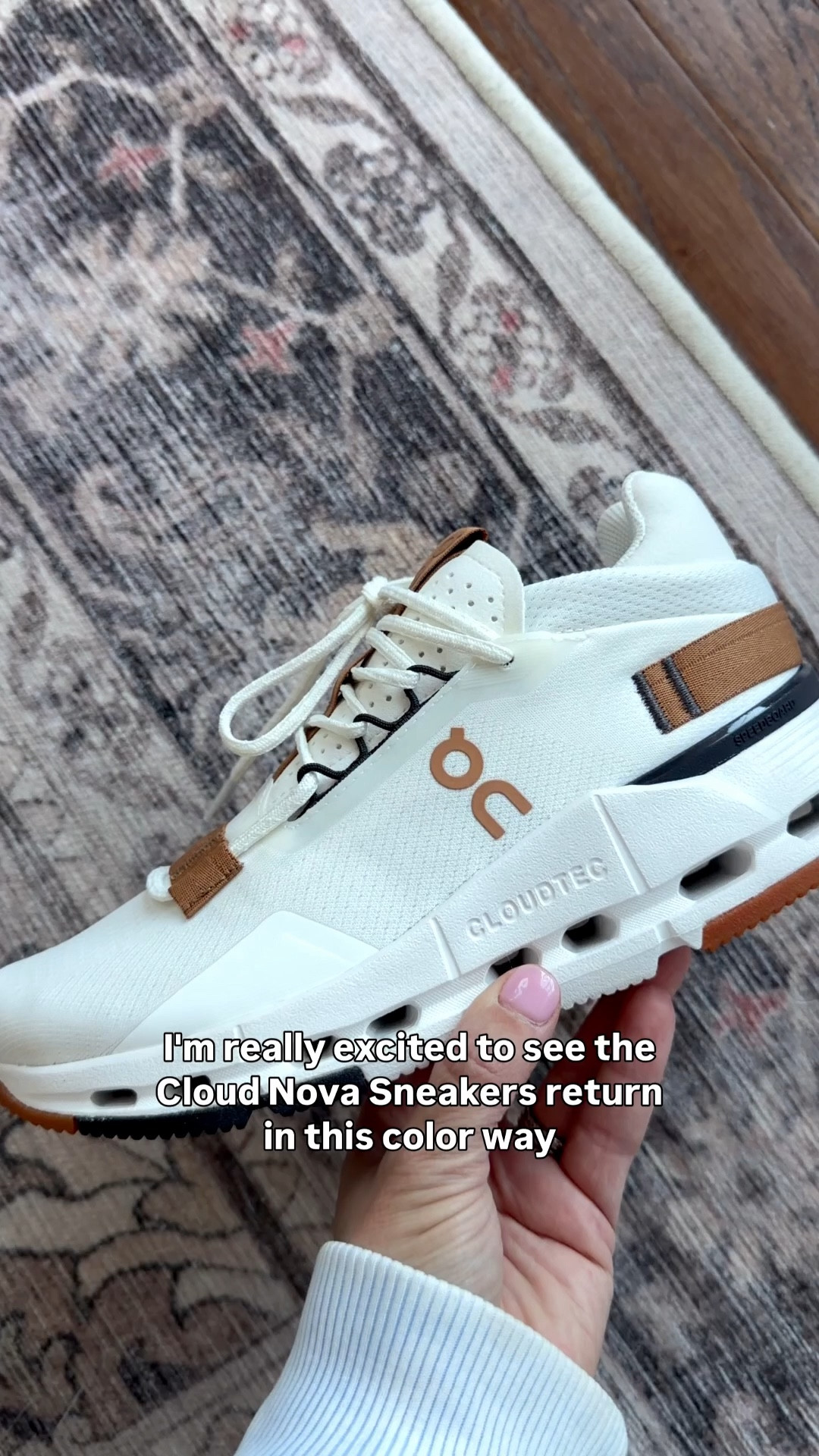 The Cloudnova sneakers are back in this popular color way! They’ve been updated a little bit but still the classic tan, black and white combo that was popular in previous years. 

The sneakers are true to size and are truly one of the most comfortable pair of sneakers I own. I can walk for miles in them without pain. 

#LTKPetite