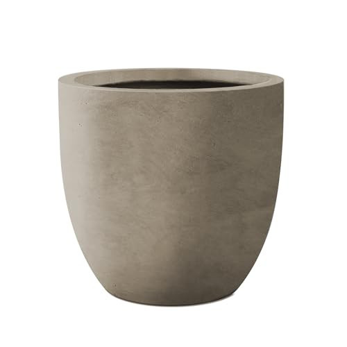 Kante 16.5" Dia Round Concrete Planter, Large Outdoor Modern Indoor Decorative Plant Pots with Drainage Hole and Rubber Plug for Home and Garden, Weathered Concrete | Amazon (US)