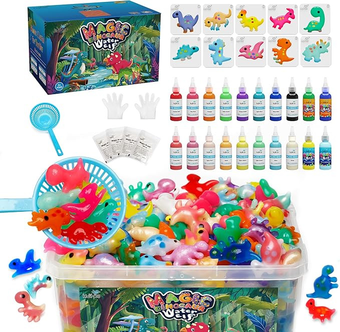Kiditos Dinosaur Magic Water Elf Toy Kit–Squishies for Kids, 20 Gels & 10 Molds, Magic Gel Wate... | Amazon (US)