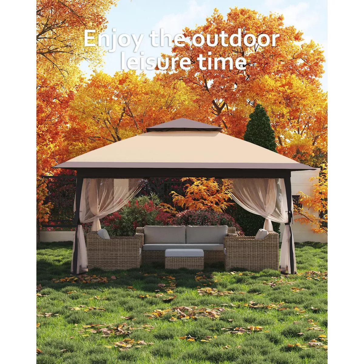 13x13FT Pop-Up Gazebo: Outdoor tent with mesh cover, adjustable height canopy, perfect for backya... | Target