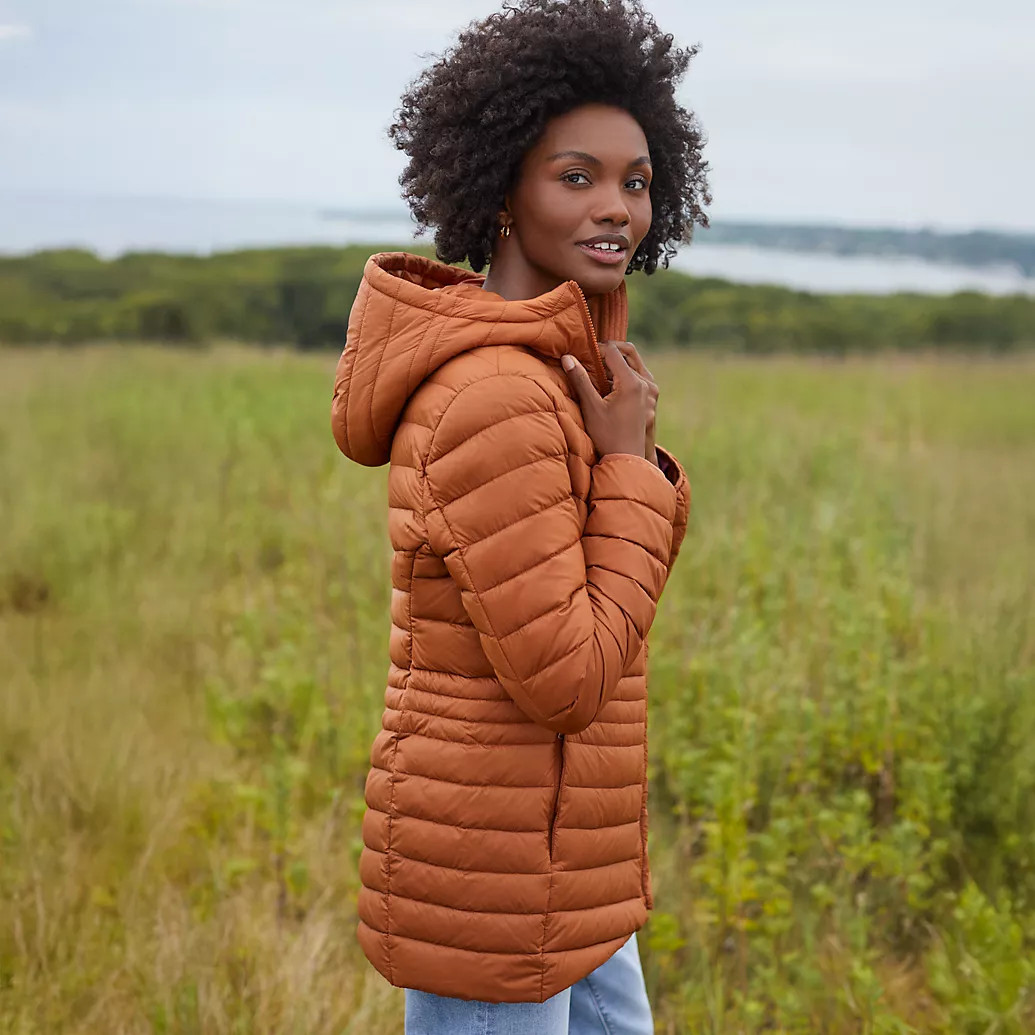 Wanderweight Packable Down Long Jacket | Lands' End (US)