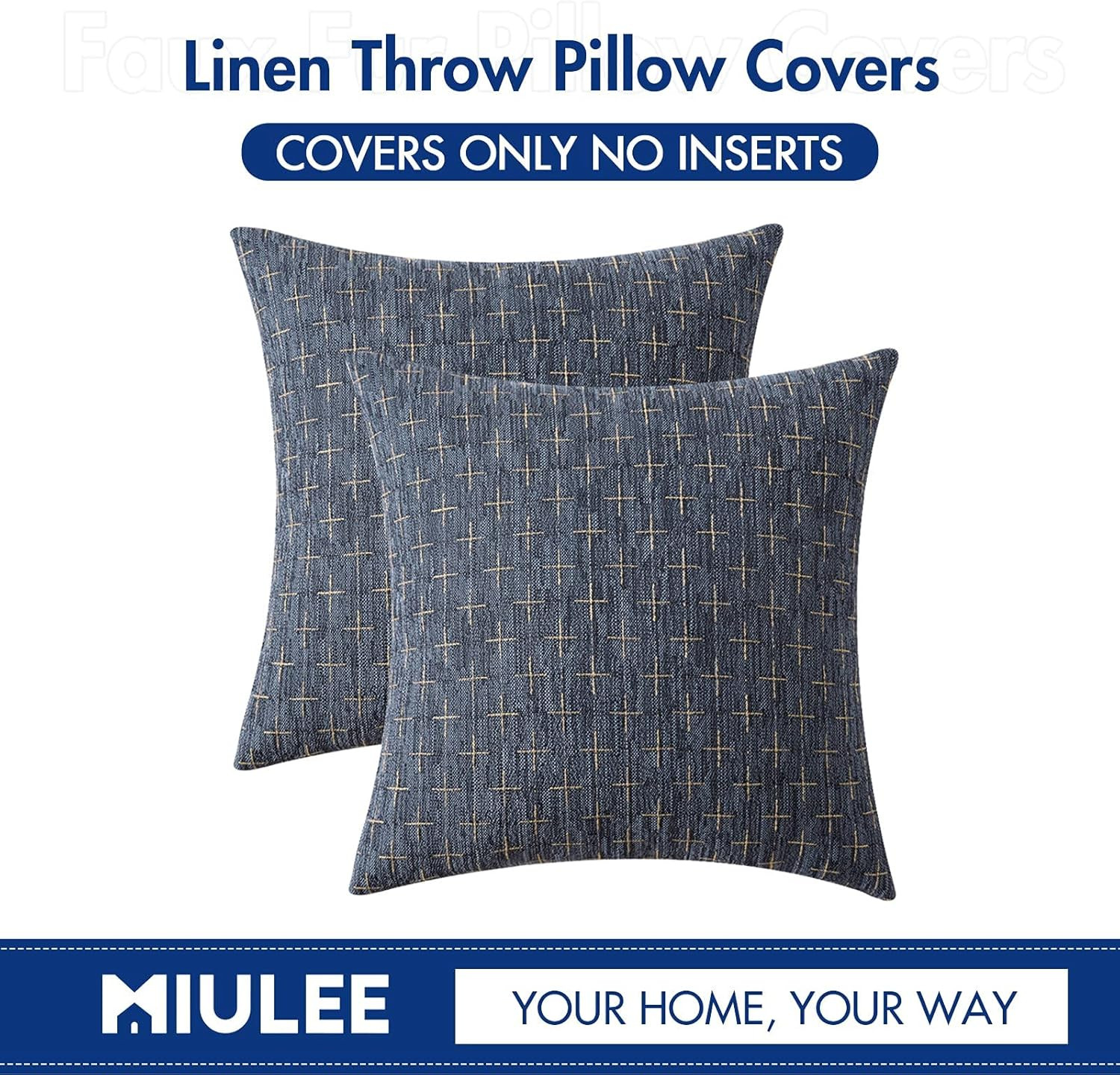 MIULEE Pack of 2 Decorative Burlap Linen Throw Pillow Covers Modern Farmhouse Pillowcases Rustic ... | Amazon (US)