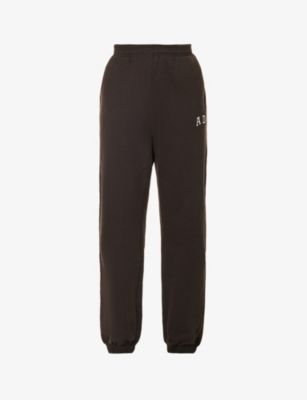 Branded tapered high-rise cotton-jersey jogging bottoms | Selfridges