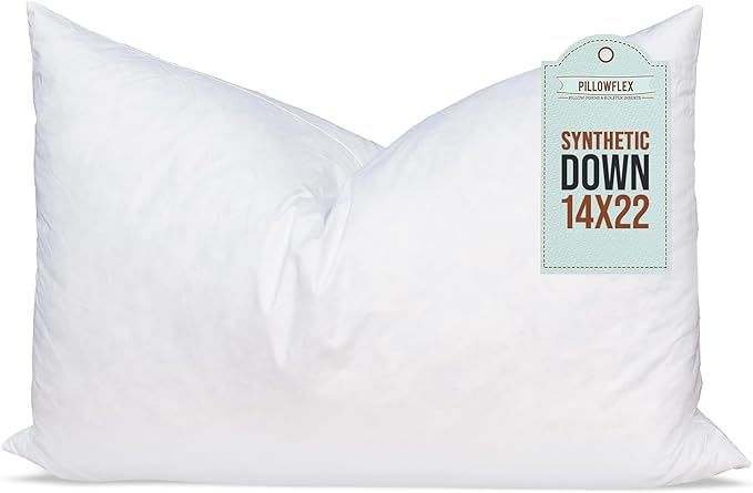 Pillowflex Synthetic Down Pillow Insert - 14x22 Down Alternative Pillow, Ultra Soft Body Pillow, ... | Amazon (US)