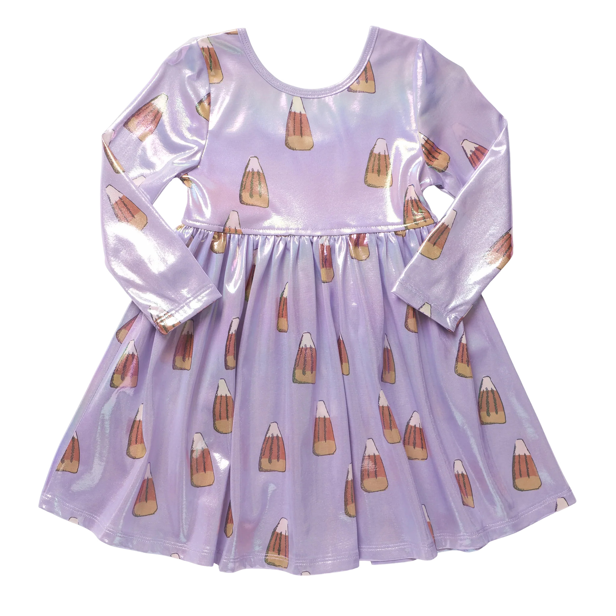Girls Lame Steph Dress - Lavender Candy Corn | Pink Chicken