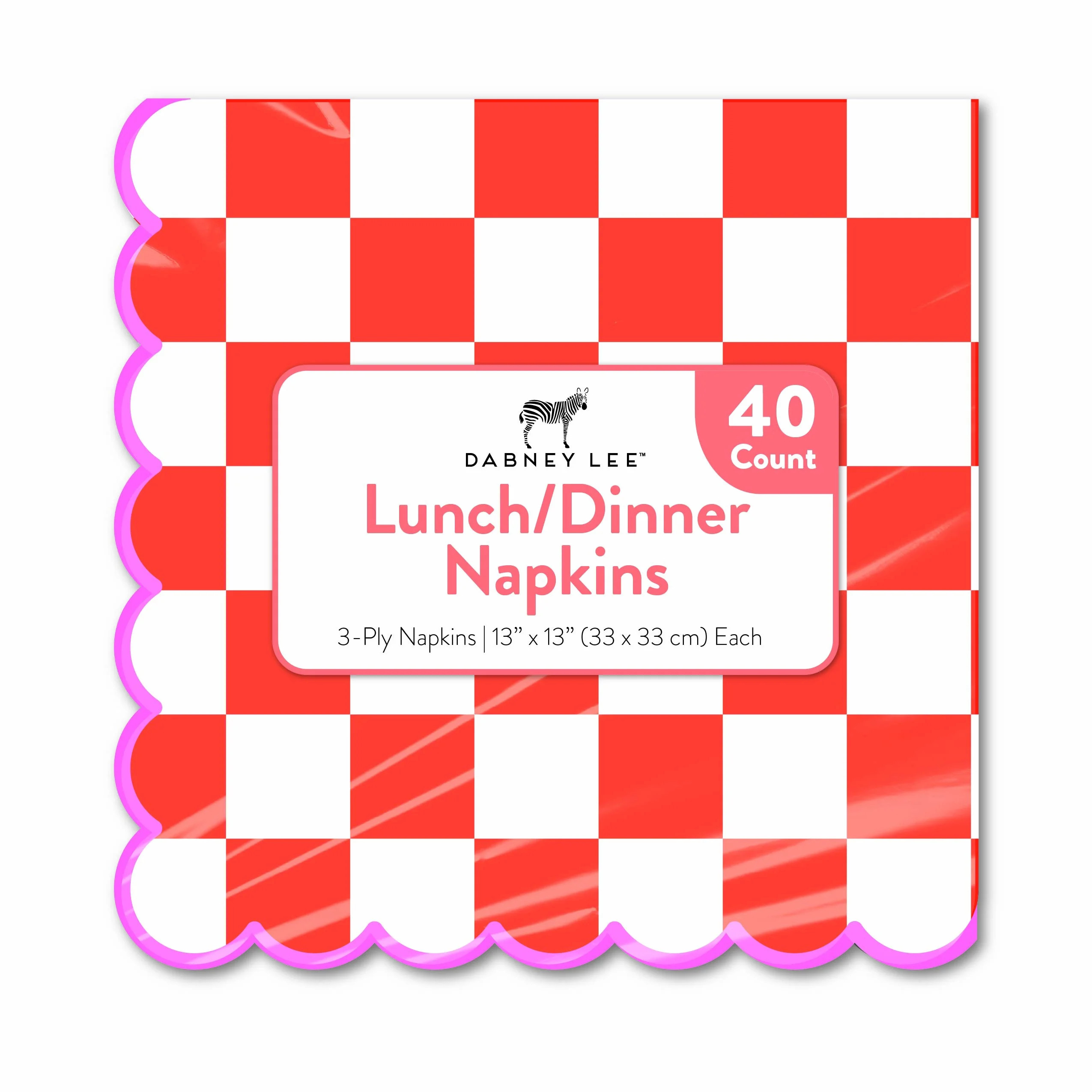 Red Checkered 3-Ply Disposable Lunch/Dinner Napkins - 40 count - Dabney Lee | Walmart (US)