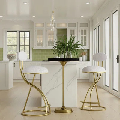 Set of 2 Upholstered Counter Chair ??Velvet Bar Stools for Dining Room, Kitchen Island | Wayfair North America