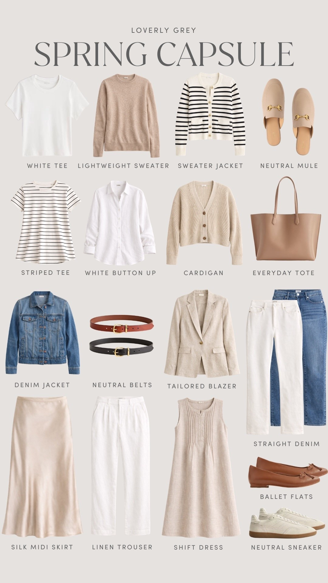 Spring is coming and a capsule wardrobe is the easiest way to have endless outfit options! Quince has such perfect pieces for this! You can mix and match these pieces, layer them, and dress them up or down. 

Loverly grey, spring capsule wardrobe 2026, quince closet staples, neutral outfit ideas, everyday outfit inspo 

#LTKootd #LTKSeasonal #LTKgrwm