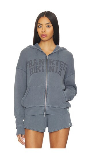 Frankies Bikinis Weekend Thermal Hoodie in Blue. - size XXS | Revolve Clothing (Global)