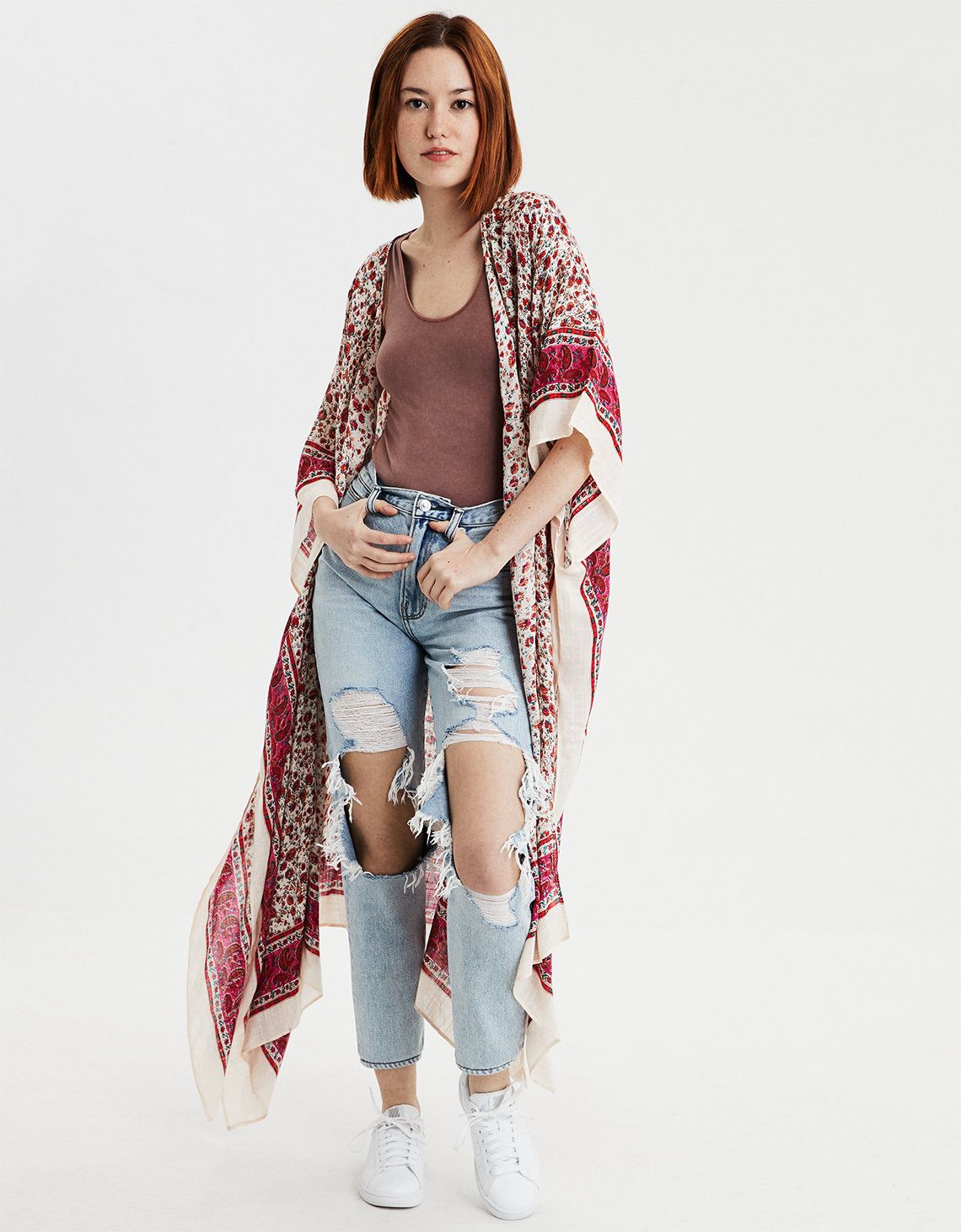 AEO Ditsy Floral Maxi Kimono | American Eagle Outfitters (US & CA)