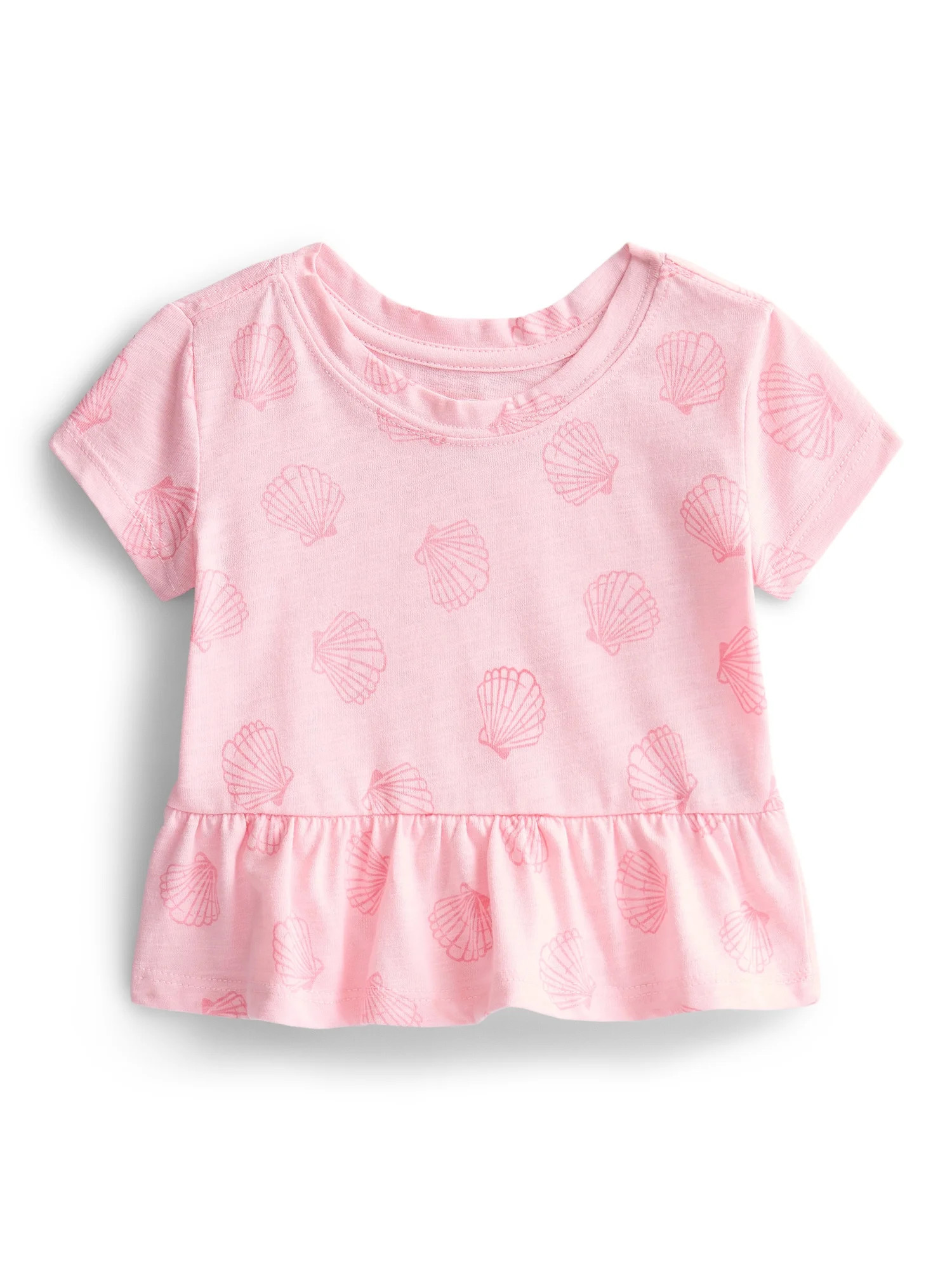 Wonder Nation Baby Girls Peplum Tee, Sizes 0M-24M | Walmart (US)