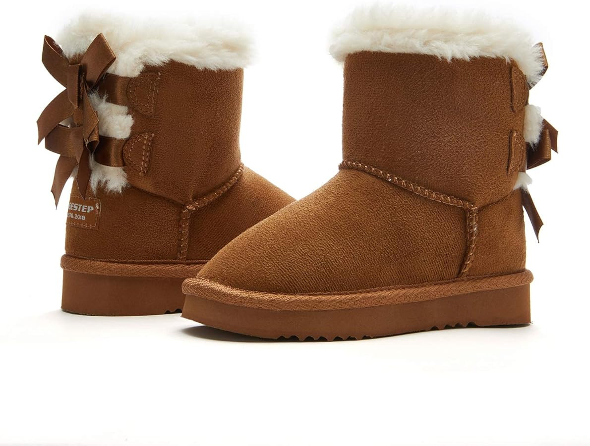 Weestep Girls Toddler Little Kid Warm Fur Winter Ankle Flat Snow Boot | Amazon (US)