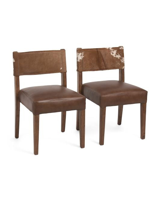 2pk Leather 20x32 Mons Dining Chairs Set | TJ Maxx