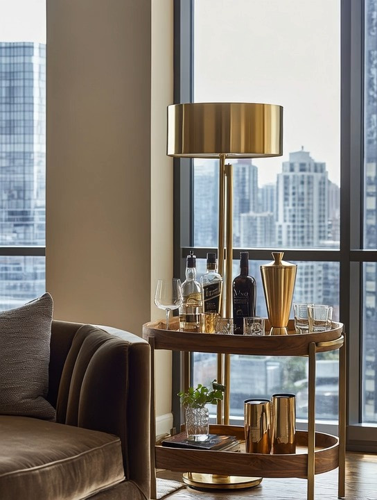 Set up a simple yet elegant bar cart with warm wood and gold accents, then pair it with a sculptural gold floor lamp to instantly elevate any corner of your home. This timeless combination creates a refined atmosphere where winding down feels intentional, calm, and effortlessly stylish.

Whether placed in a living room, near a window, or beside a lounge chair, a well-styled bar cart adds warmth, function, and visual interest without overwhelming the space. Glassware, bottles, and subtle metallic details catch the light beautifully, turning everyday evenings into a quiet luxury ritual. Winding down doesn’t need to be rushed—when the space is styled right, it becomes part of the experience.

#BarCartStyling #ModernHomeLuxury #GoldAccentDecor 

 #LTKHome