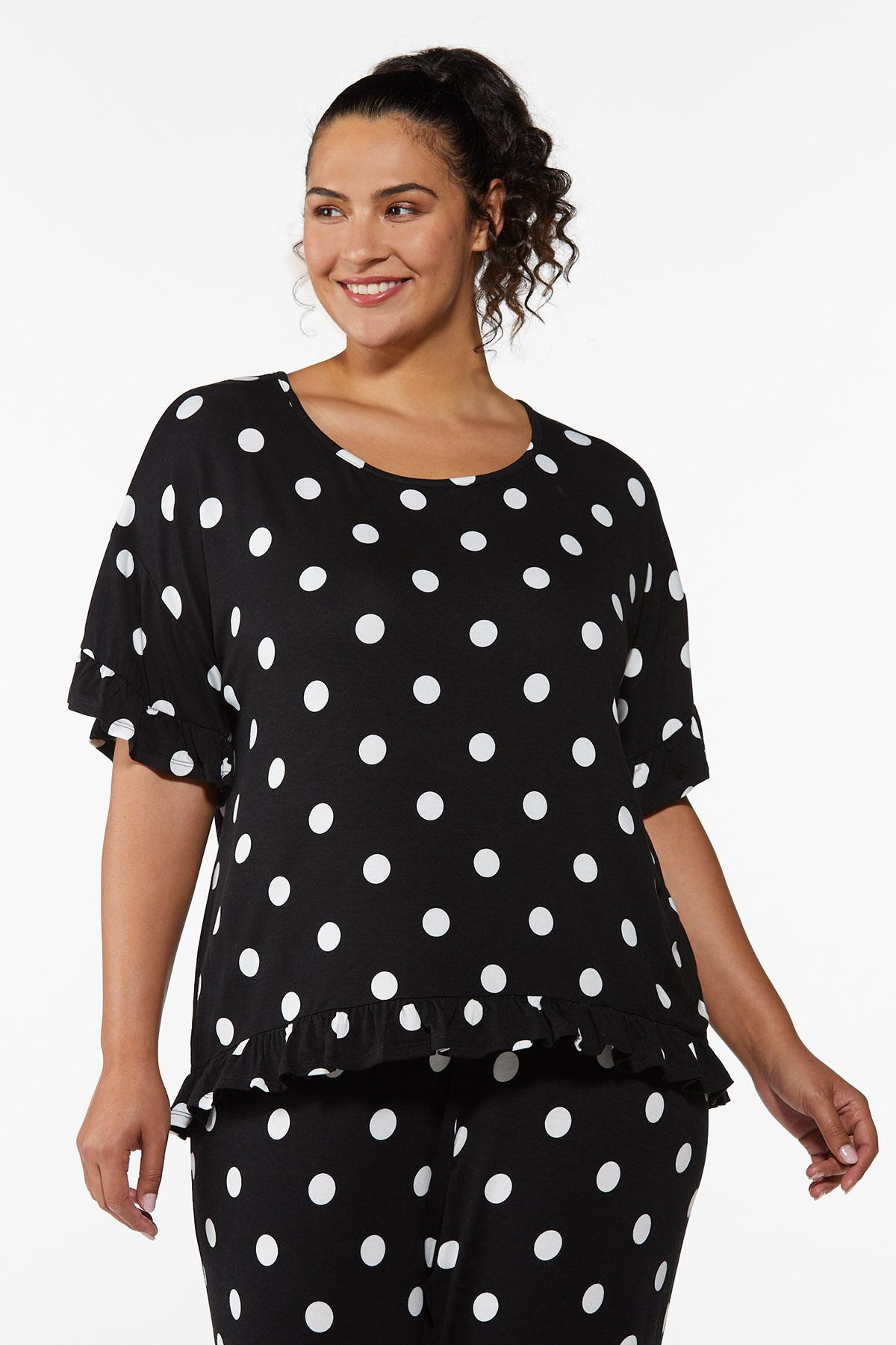 Plus Size Polka Dot Sleep Top | Cato Fashions