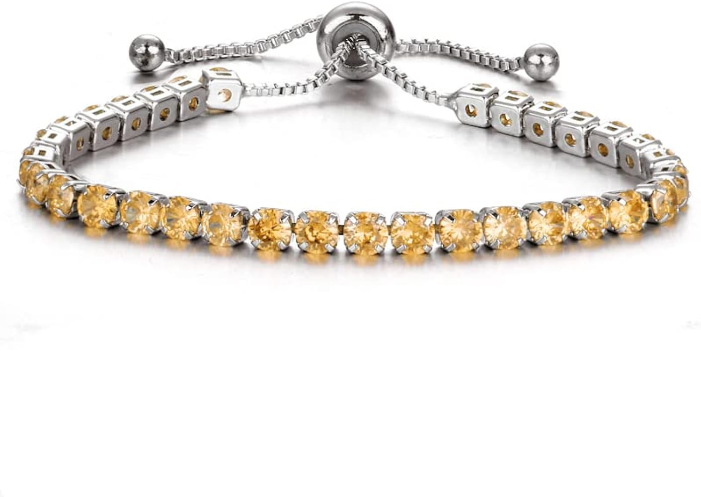 CiNily Adjustable Tennis Bracelets for Women Teen Girls Rainbow Cubic Zirconia Bracelet 14K White... | Amazon (US)