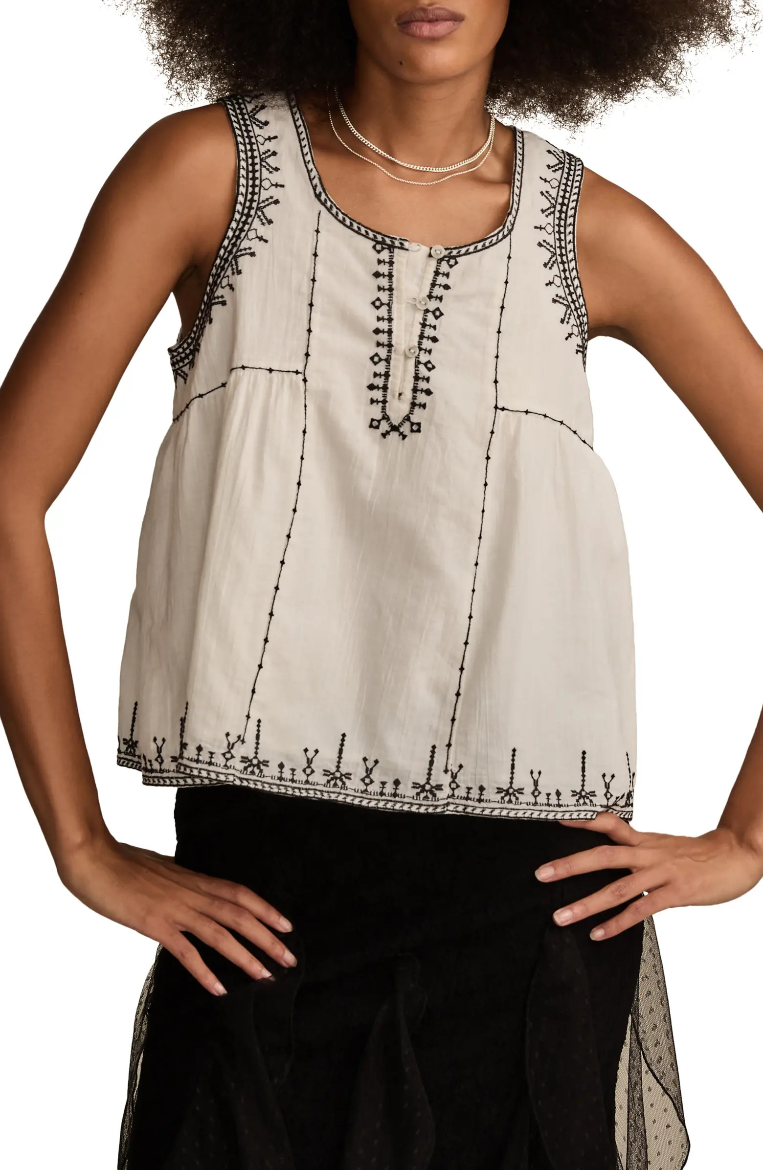 Embroidered Cotton Tank | Nordstrom