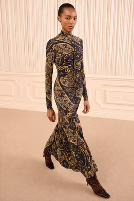 Ida Long Sleeve Jersey Dress - Twilight Paisley | Ulla Johnson