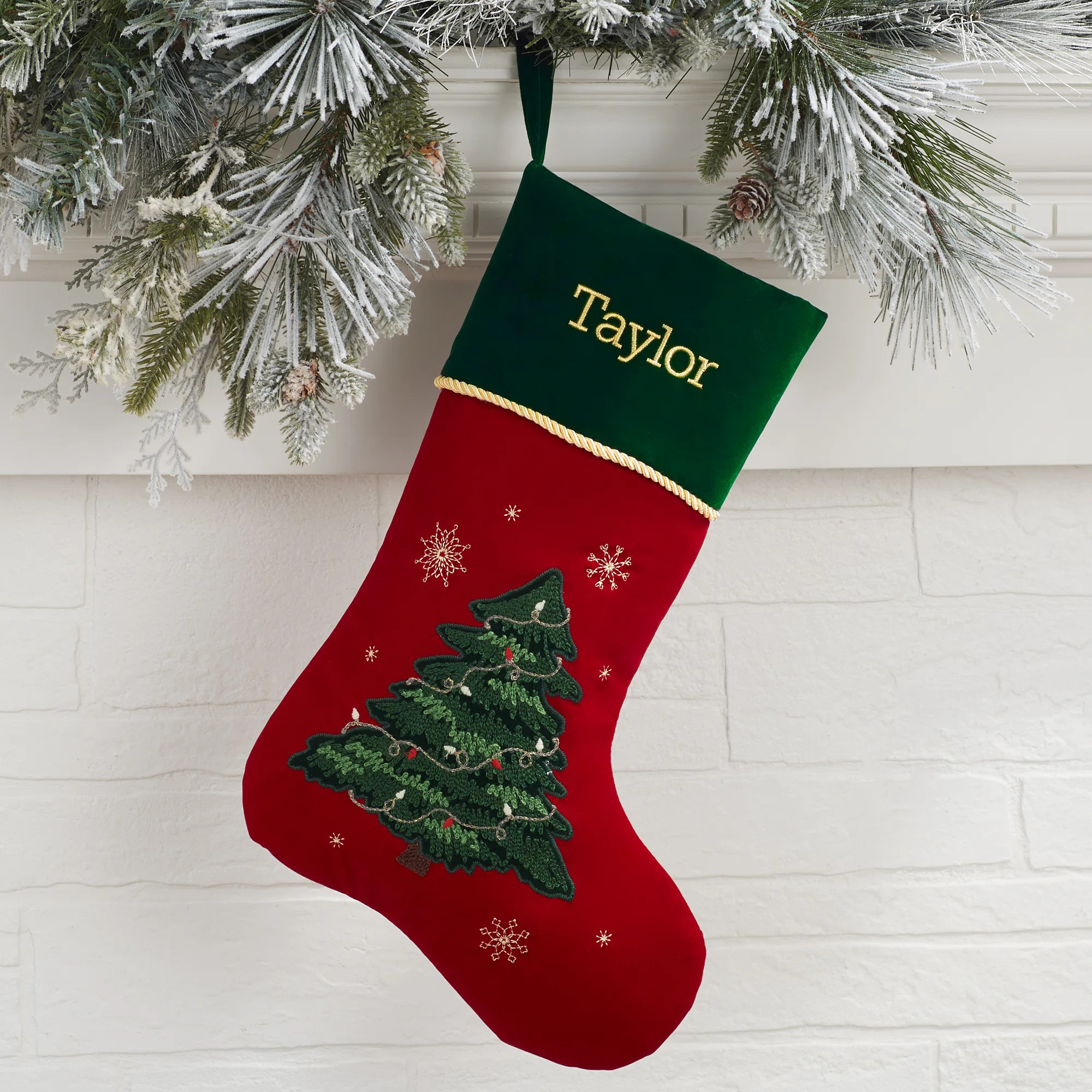 Traditional Christmas Tree Personalized Christmas Stocking | Wayfair North America