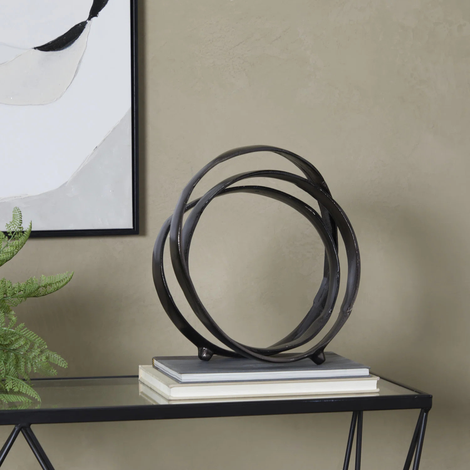 Wade Logan® Areeg Black Aluminum Metal Abstract Looped Decorative Sculpture & Reviews | Wayfair | Wayfair North America