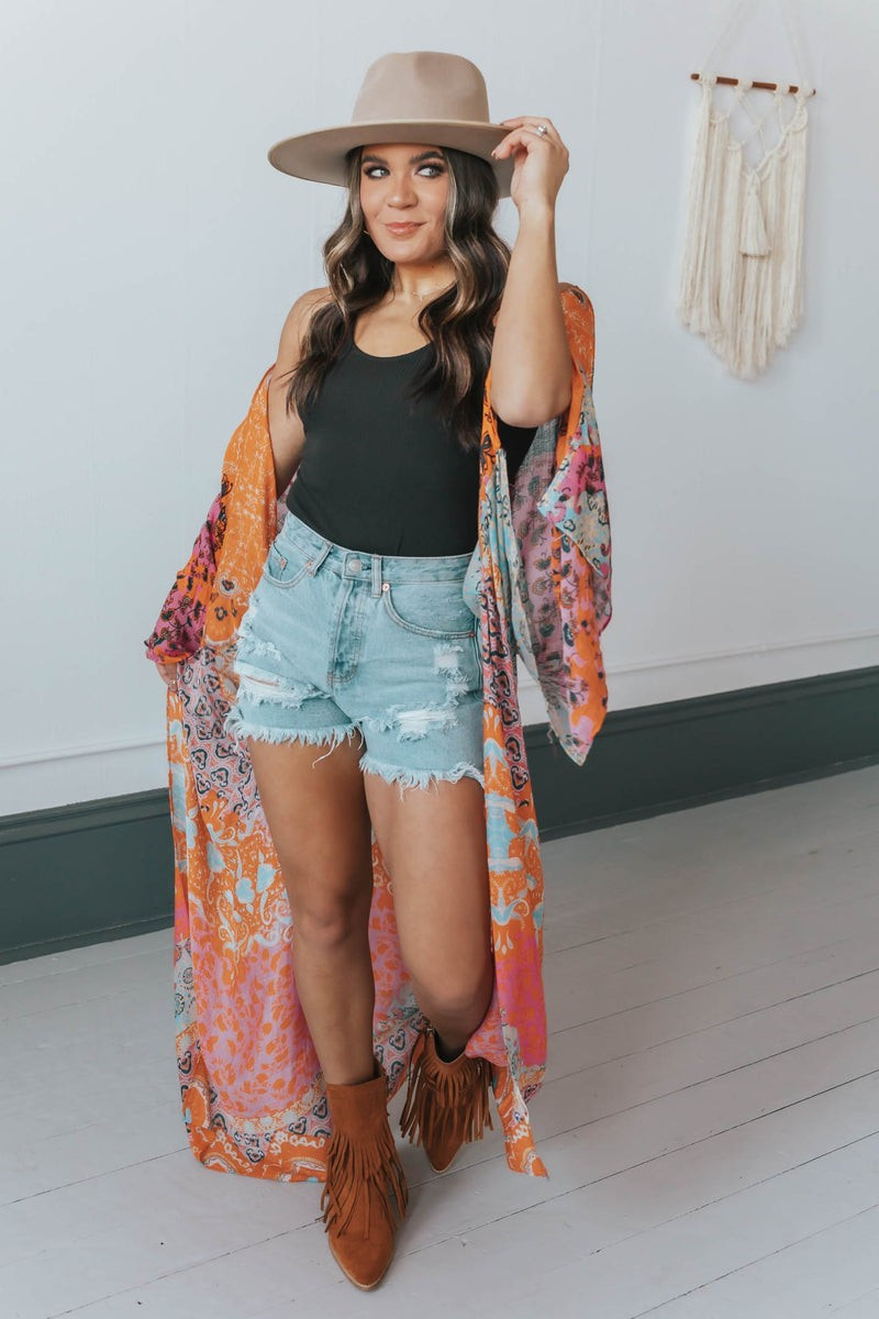 Chic Cocktail Multi Colored Kimono | Apricot Lane Boutique