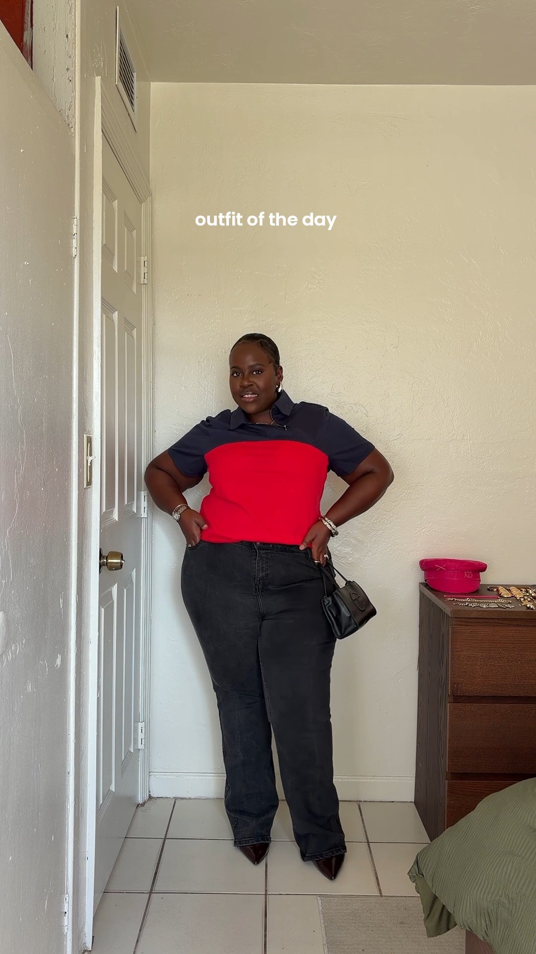 black denim and color block top for my outfit today 

#LTKfindsunder100 #LTKstyletip #LTKplussize