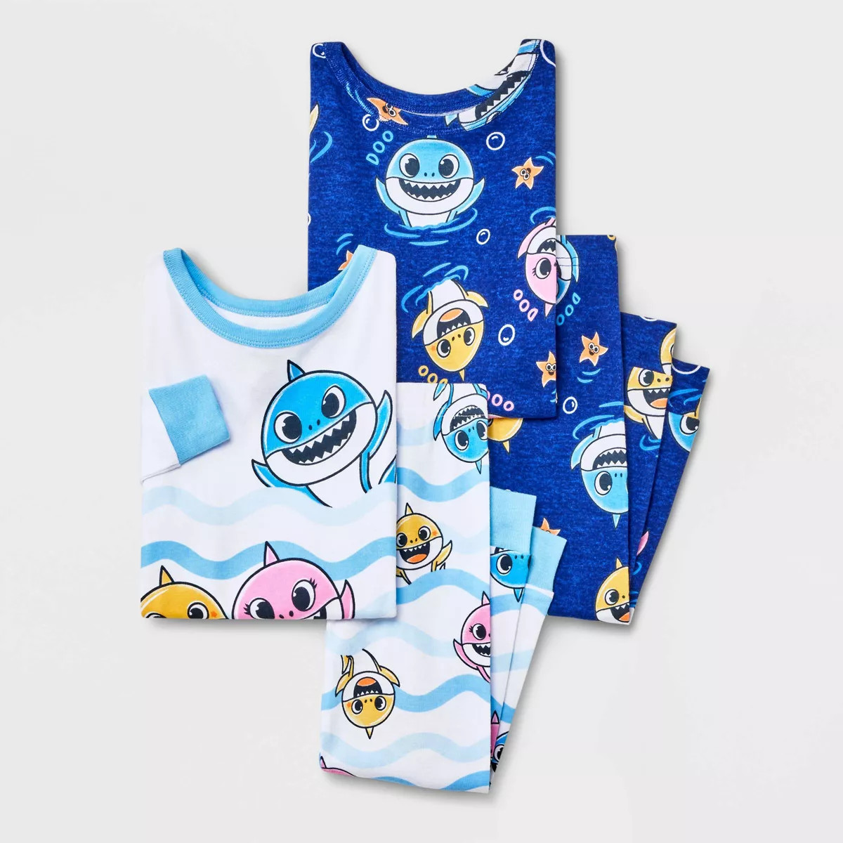 Toddler 4pc Baby Shark Snug Fit Pajama Set - Blue | Target