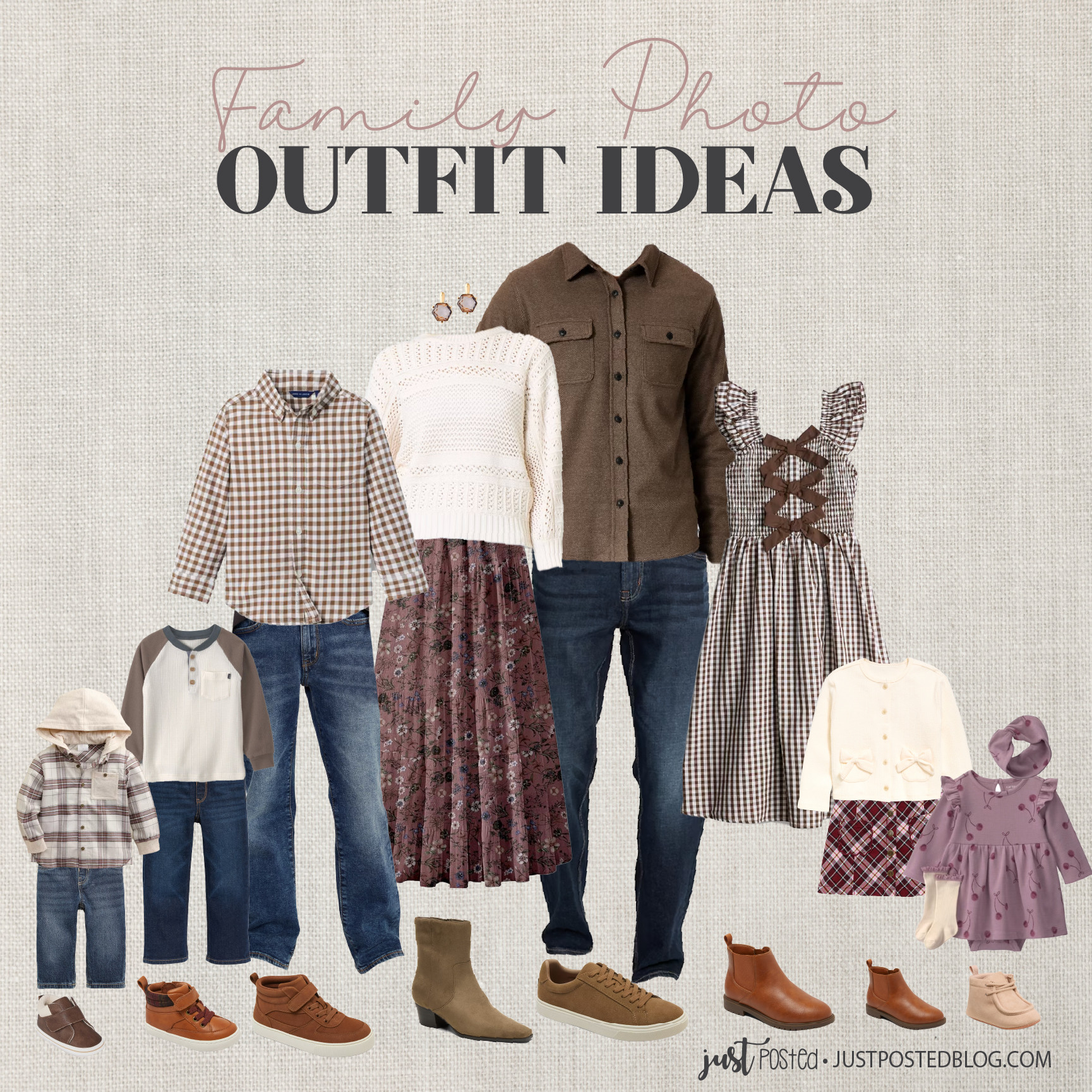 Love the colors in this Fall family photo look! The dark purple and brown is such a fun color combination! This is perfect for fall family pictures! 

 