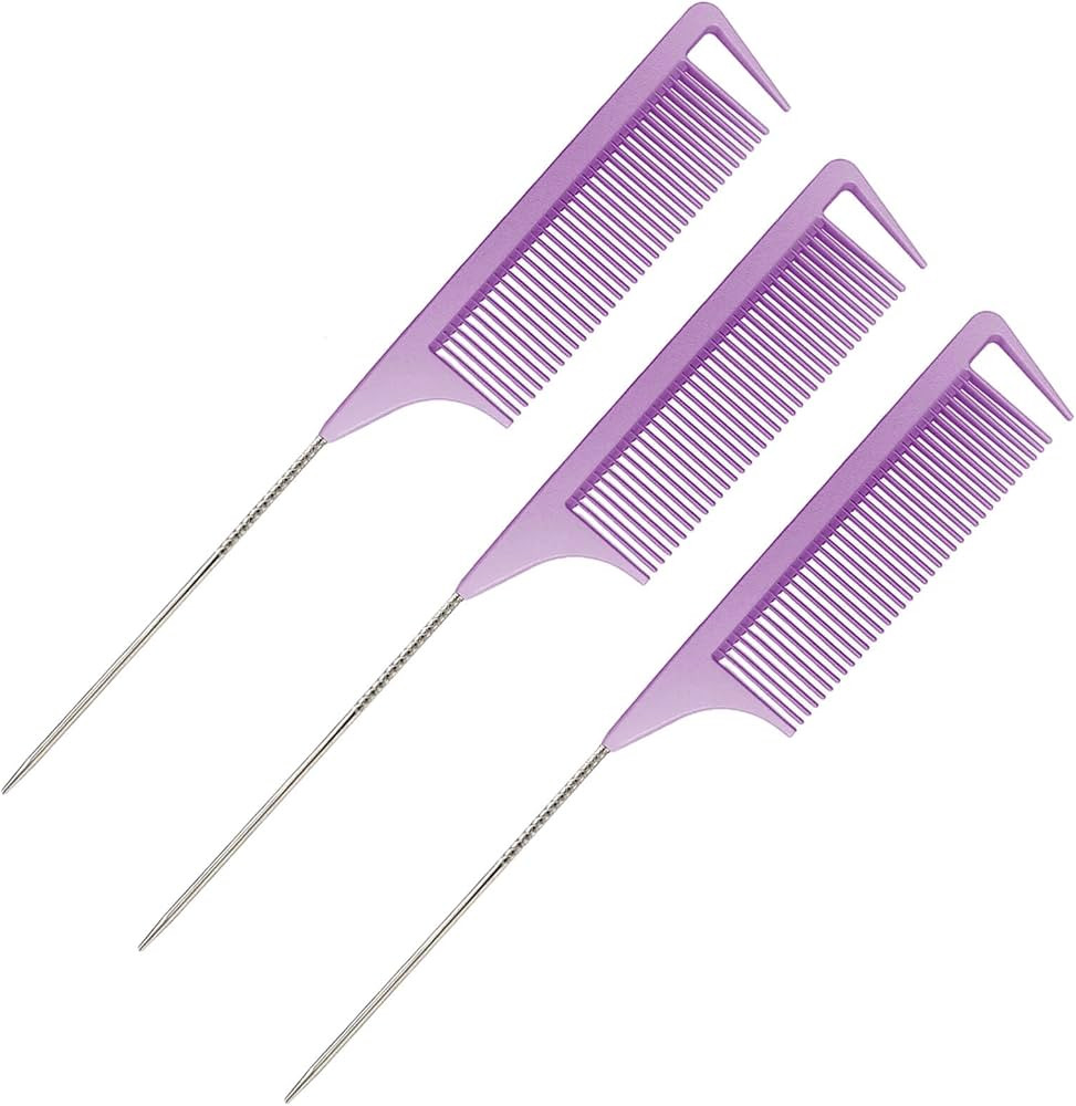 Rat Tail Combs, 3Pcs Parting Combs for Braiding Hair, Nylon Hair Comb Rattail Comb Parting Comb w... | Amazon (US)
