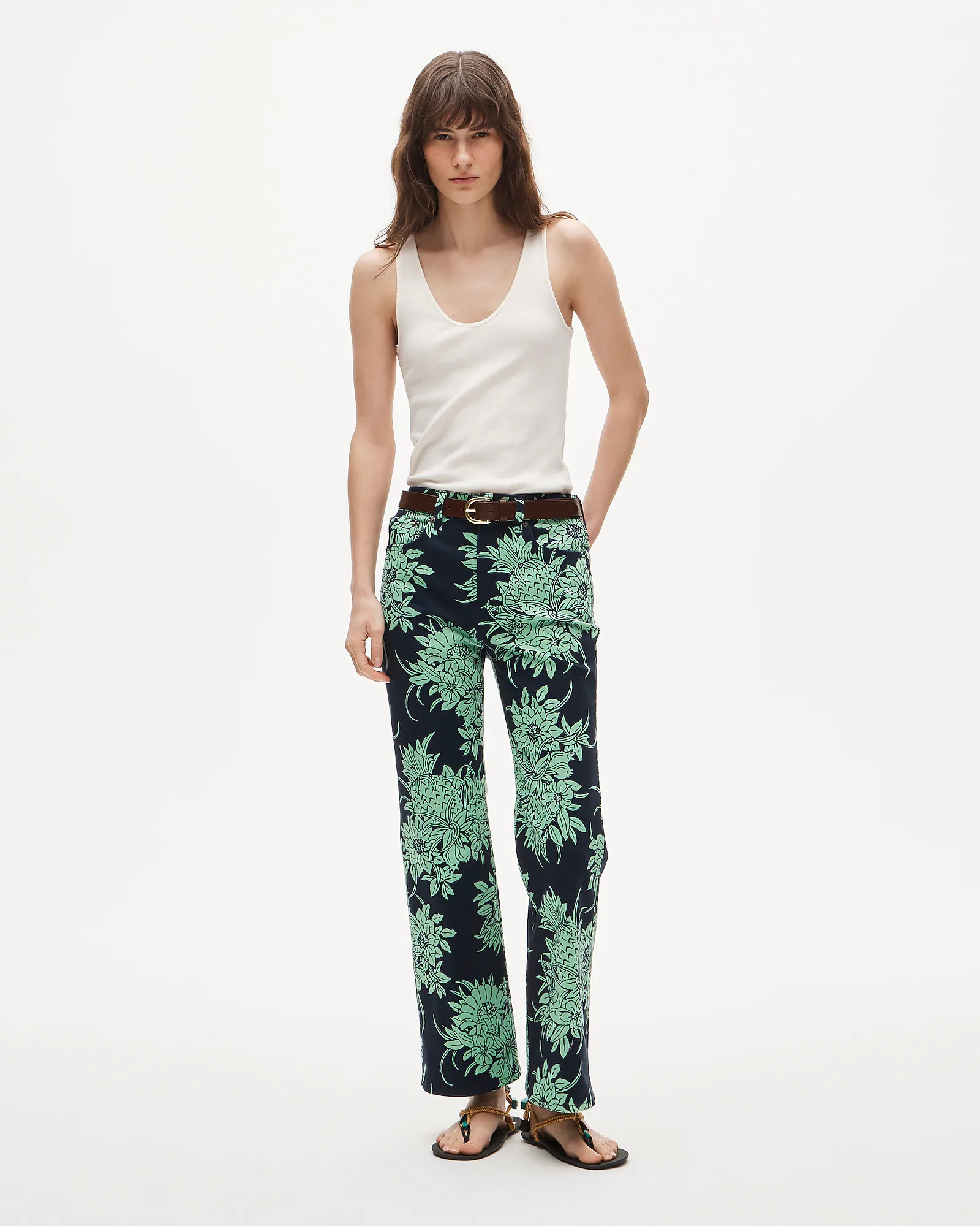 Charley kickout cropped jean in pineapple garden print | J. Crew US