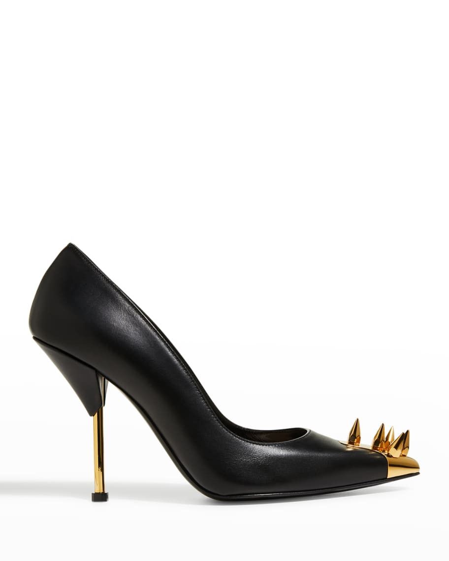 Alexander McQueen Punk Spike Leather Pumps | Neiman Marcus