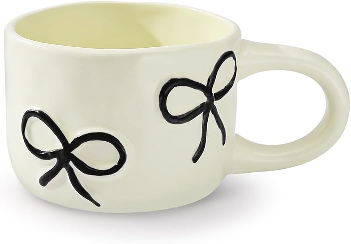Koythin Coquette Bow Ceramic Coffee Mug, Funky Novelty Cup for Tea Milk Latte Cocoa, 8.5oz /250ml... | Amazon (US)